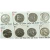Image 1 : LOT OF (8) FRANKLIN HALF DOLLARS VARIOUS DATES
