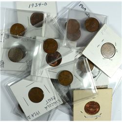 COLLECTION OF (22) EARLY LINCOLNS INCLUDING 2- 1924D, 1- 1911S, 1- 1922D, &