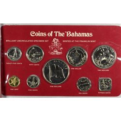 1976 BAHAMAS UNCIRCULATED SET BY THE FRANKLIN MINT ALL ORIGINAL