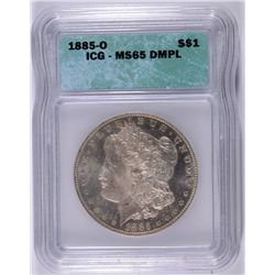 1885-O MORGAN DOLLAR ICG MS-65 DMPL