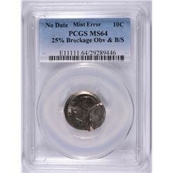 ROOSEVELT DIME PCGS MS-64 25% BROCKAGE NO DATE