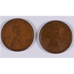 LOT OF (2) 1922 D LINCOLN CENTS F/VF
