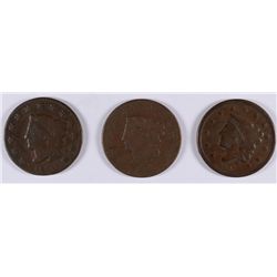 LOT OF (3) LARGE CENTS 2- 1831 & 1- 1837