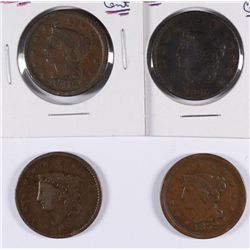 LOT OF (4) LARGE CENTS 1826, 1834, 1848, 1852