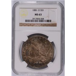 1881-O MORGAN DOLLAR NGC MS-63
