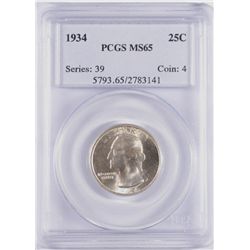 1934 WASHINGTON QUARTER, PCGS MS-65