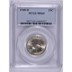 1948-D WASHINGTON QUARTER, PCGS MS-65