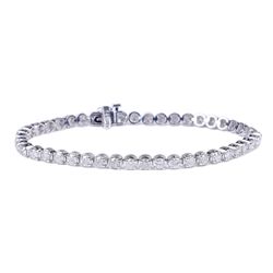 APP: 10.9k *14 kt. White Gold, 5.31CT Round Cut Diamond Tennis Bracelet