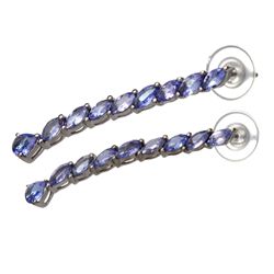 APP: 2.5k 5.31CT Tanzanite And Platinum Over Sterling Silver Earrings