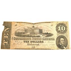 $10 Confederate Note