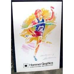 Hand Signed LeRoy Neiman: Finish Line