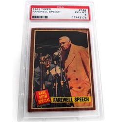 1962 Topps #144 Babe Ruth Farewell Speech PSA 6 EX-MT