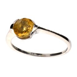 APP: 0.4k Designer Sebastian 1.50CT Round Cut Citrine Quartz and Sterling Silver Ring