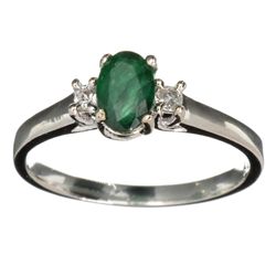 APP: 2.7k 0.70CT Green Beryl Emerald And Topaz Platinum Over Sterling Silver Ring