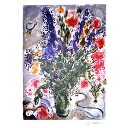 MARC CHAGALL Les Lupins Bleu Print, I194 of 500