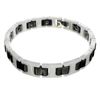 Image 1 : Exquisite Two-Tone Tungsten/Ceramic Bracelet