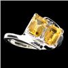 Image 1 : APP: 0.6k Designer Sebastian 2.50CT Emerald Cut Step Citrine Quartz and Sterling Silver Ring