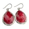 Image 1 : APP: 2k 47.00CT Ruby And Topaz Platinum Over Sterling Silver Earrings