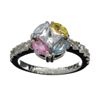 Image 1 : APP: 1.2k Designer Sebastian 2.04CT Princess Cut Swiss Cubic Zirconia And Platinum Over Sterling Sil