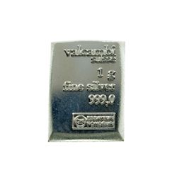 Valcambi Suisse 1gm Silver Bar