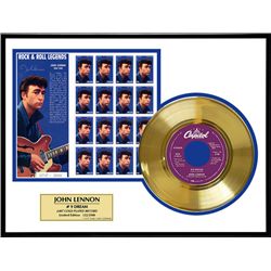 JOHN LENNON ''#9 Dream'' Gold Record /w Stamp-Limited Edition