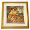 Image 1 : Donald Grant- Framed-Signature ''Lioness & Cubs''