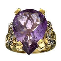 APP: 2.1k 14 kt. Yellow and White Gold, 8.60CT Amethyst Ring