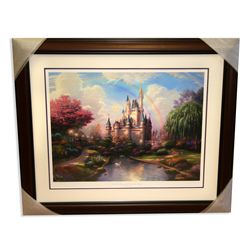 Thomas Kinkade - Museum Framed & Matted Lithograph - Signed, Numbered ''A New Day at Cinderella's Ca