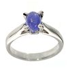 Image 1 : APP: 1.7k 1.12CT Oval Cut Cabochon Tanzanite and Platinum Over Sterling Silver Ring