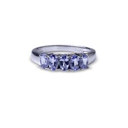 APP: 1.9k 1.35CT Oval Cut Tanzanite And Platinum Over Sterling Silver Ring