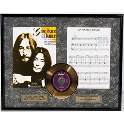 JOHN LENNON ''Give Peace a Chance'' Gold Record w/Music