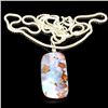 Image 1 : APP: 1k 1.27Gm Natural Freeform Boulder Opal And Sterling Silver Pendant With Chain