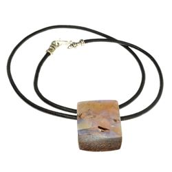 APP: 0.8k 9.11CT Natural Freeform Boulder Opal And Sterling Silver Necklace