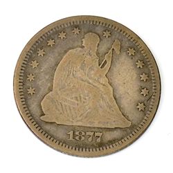 1877 Liberty Seated Quarter Dollar Coin