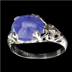 APP: 2k Designer Sebastian 7.80CT Oval Cut Cabochon Tanzanite and Sterling Silver Ring