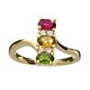 Image 1 : APP: 1.3k 14 kt. Gold, 0.80CT Oval Cut Corundum Ruby And Sapphire Ring