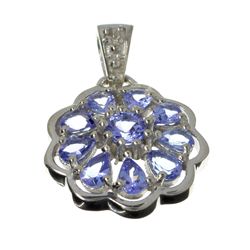 APP: 2.2k 2.00CT Tanzanite And Platinum Over Sterling Silver Pendant