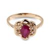 Image 1 : APP: 1.1k 14 kt. Gold, 1.30CT Ruby And White Sapphire Ring