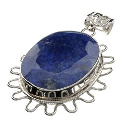 APP: 1.2k 73.77CT Oval Cut Extremely Rare Iolite And Sterling Silver Pendant