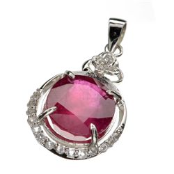 APP: 6.1k 8.96CT Ruby And Topaz Platinum Over Sterling Silver Pendant