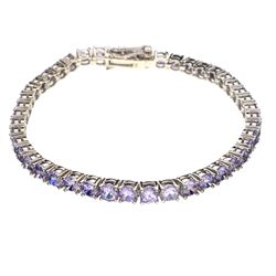 Sterling Silver Super Fancy Cubic Zirconium Bracelet