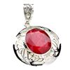 Image 1 : APP: 1.2k Designer Sebastian 19.40CT Oval Mixed Cut Ruby and Sterling Silver Pendant