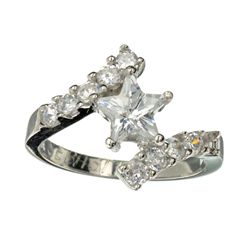 APP: 0.7k Designer Sebastian 2.25CT Swiss Cubic Zirconia And Platinum Over Sterling Silver Ring
