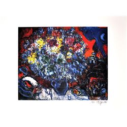 MARC CHAGALL Bouquet de Fleurs et Amants Print, I4 of 500