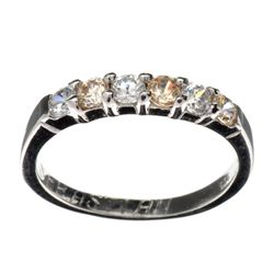 APP: 0.3k Designer Sebastian 1.00CT Round Cut Swiss Cubic Zirconia And Platinum Over Sterling Silver