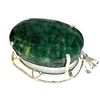 Image 1 : APP: 13.7k Designer Sebastian 407.60CT Oval Cut Green Beryl and Sterling Silver Pendant