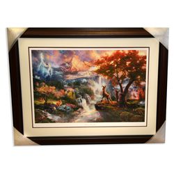 Thomas Kinkade - Museum Framed & Matted Lithograph - Signed, Numbered ''Bambi's First Year'' Rare