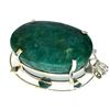 Image 1 : APP: 15.5k Designer Sebastian 459.90CT Oval Cut Green Beryl and Sterling Silver Pendant