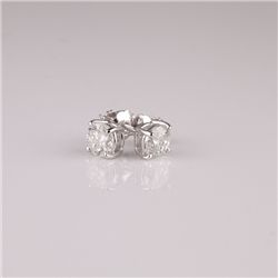 APP: 5.7k *14 kt. White Gold, 1.00CT Round Cut Diamond Earrings