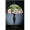 Image 1 : Rose Tiffany Style Lamp With Metal Base